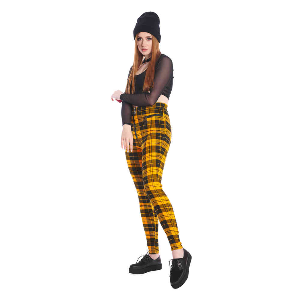 Banned - Rumor Has It Skinny fit broek - Geel